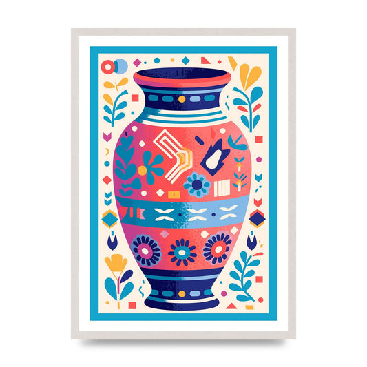 Vibrant Vase with Bold Flowers