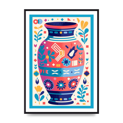 Vibrant Vase with Bold Flowers