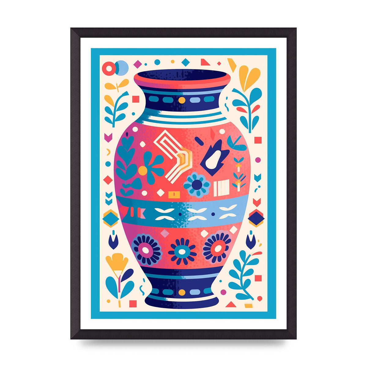 Vibrant Vase with Bold Flowers