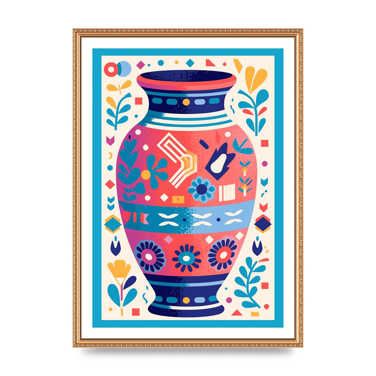 Vibrant Vase with Bold Flowers