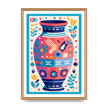 Vibrant Vase with Bold Flowers
