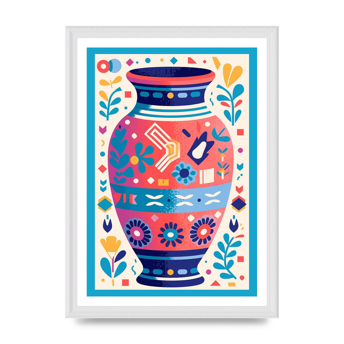 Vibrant Vase with Bold Flowers