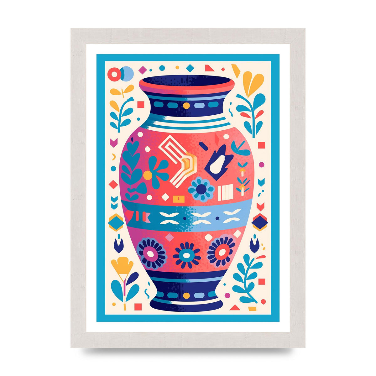 Vibrant Vase with Bold Flowers