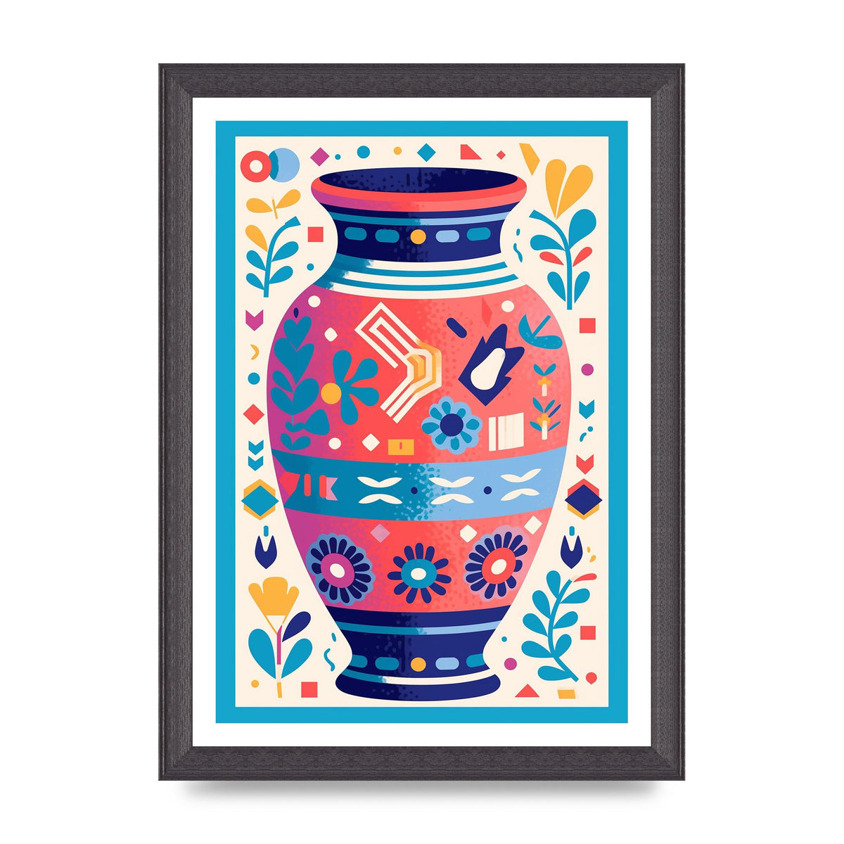 Vibrant Vase with Bold Flowers