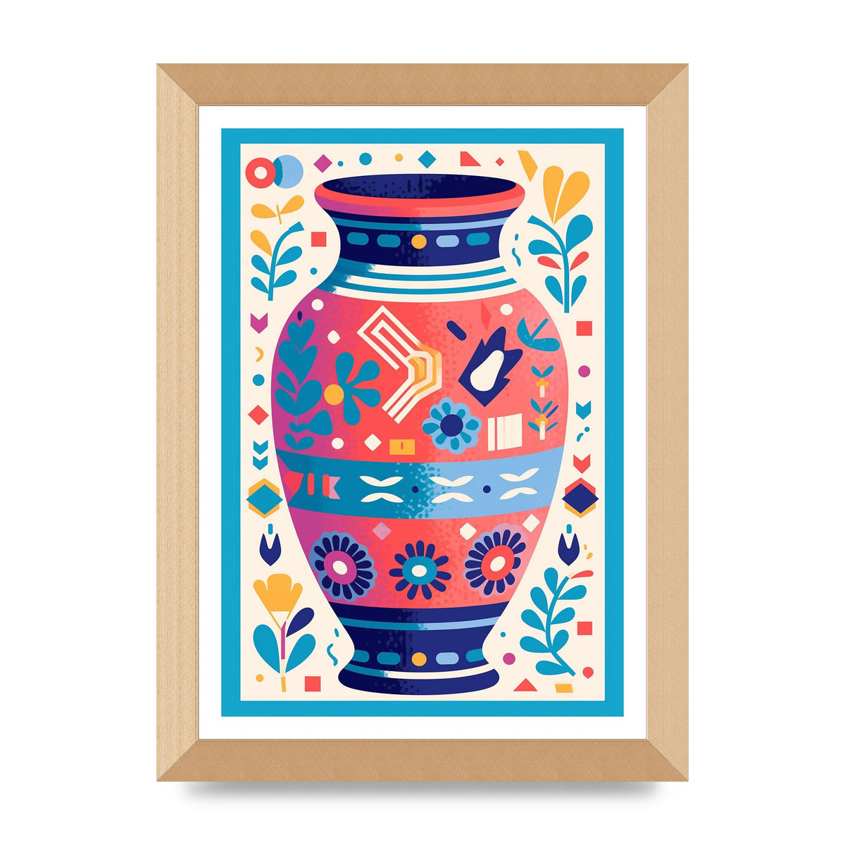 Vibrant Vase with Bold Flowers