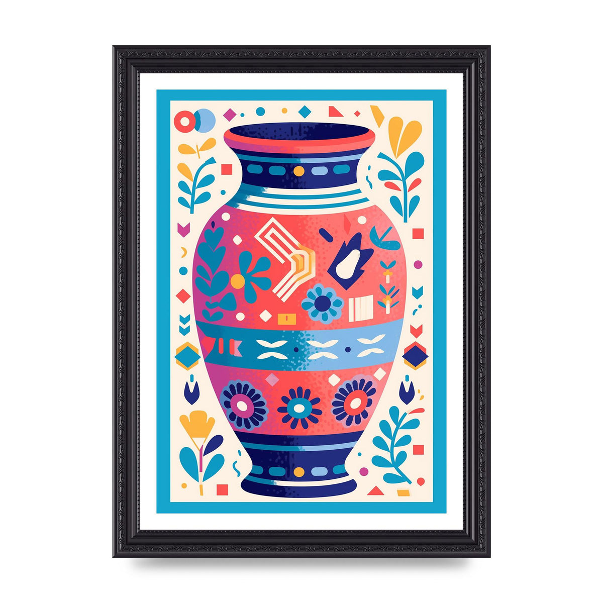 Vibrant Vase with Bold Flowers