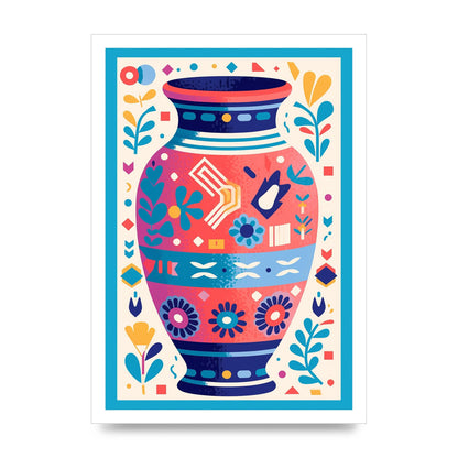 Vibrant Vase with Bold Flowers