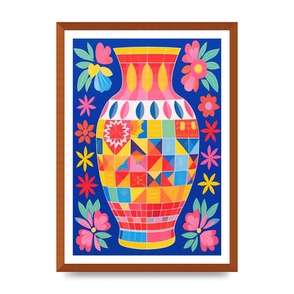 Bold-Shaped Vase Bursting with Color