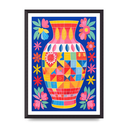 Bold-Shaped Vase Bursting with Color