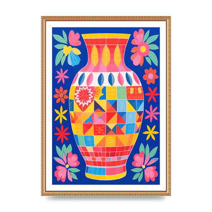 Bold-Shaped Vase Bursting with Color