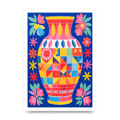 Bold-Shaped Vase Bursting with Color