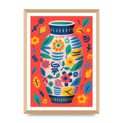 Colorful Vase with Lively Blossoms