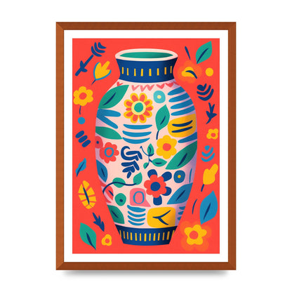 Colorful Vase with Lively Blossoms