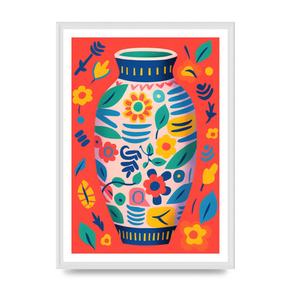 Colorful Vase with Lively Blossoms