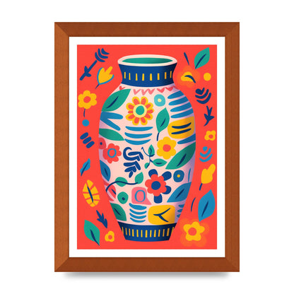 Colorful Vase with Lively Blossoms