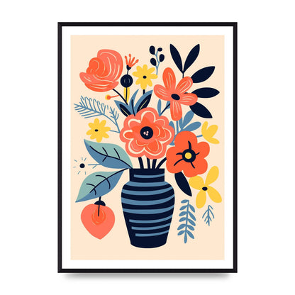 Vivid Vase with 8 Lively Blossoms