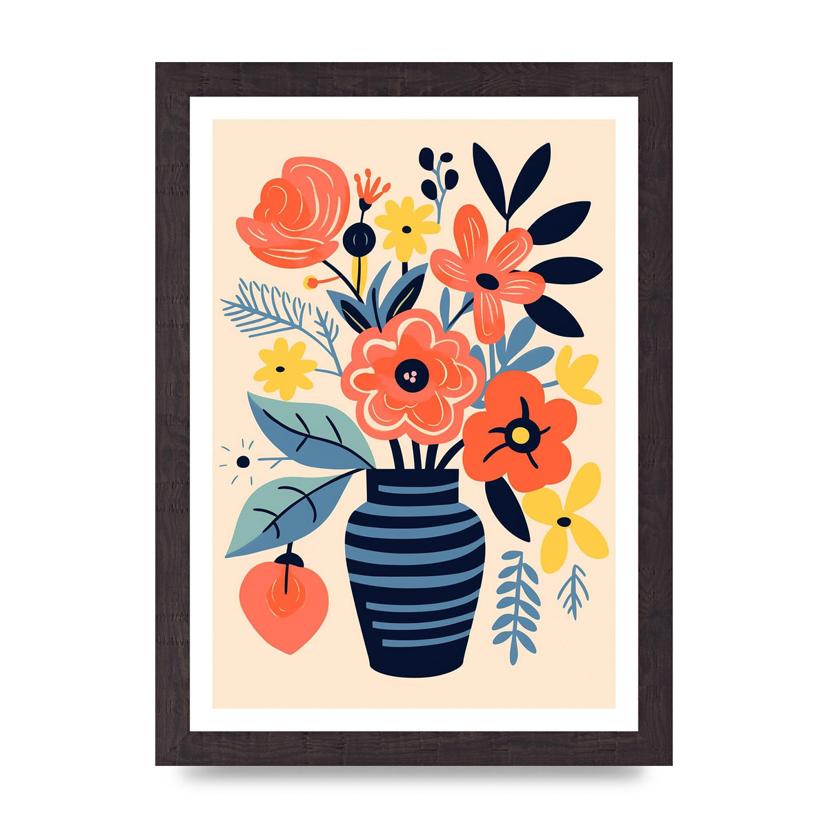 Vivid Vase with 8 Lively Blossoms