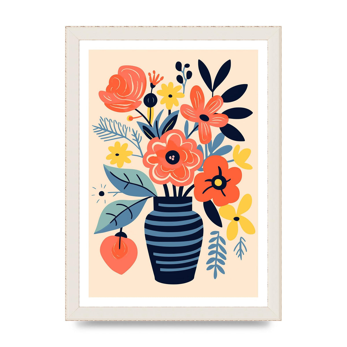 Vivid Vase with 8 Lively Blossoms