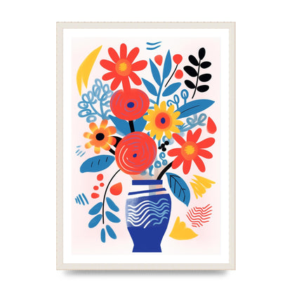 Vase with 11 Colorful Flowers