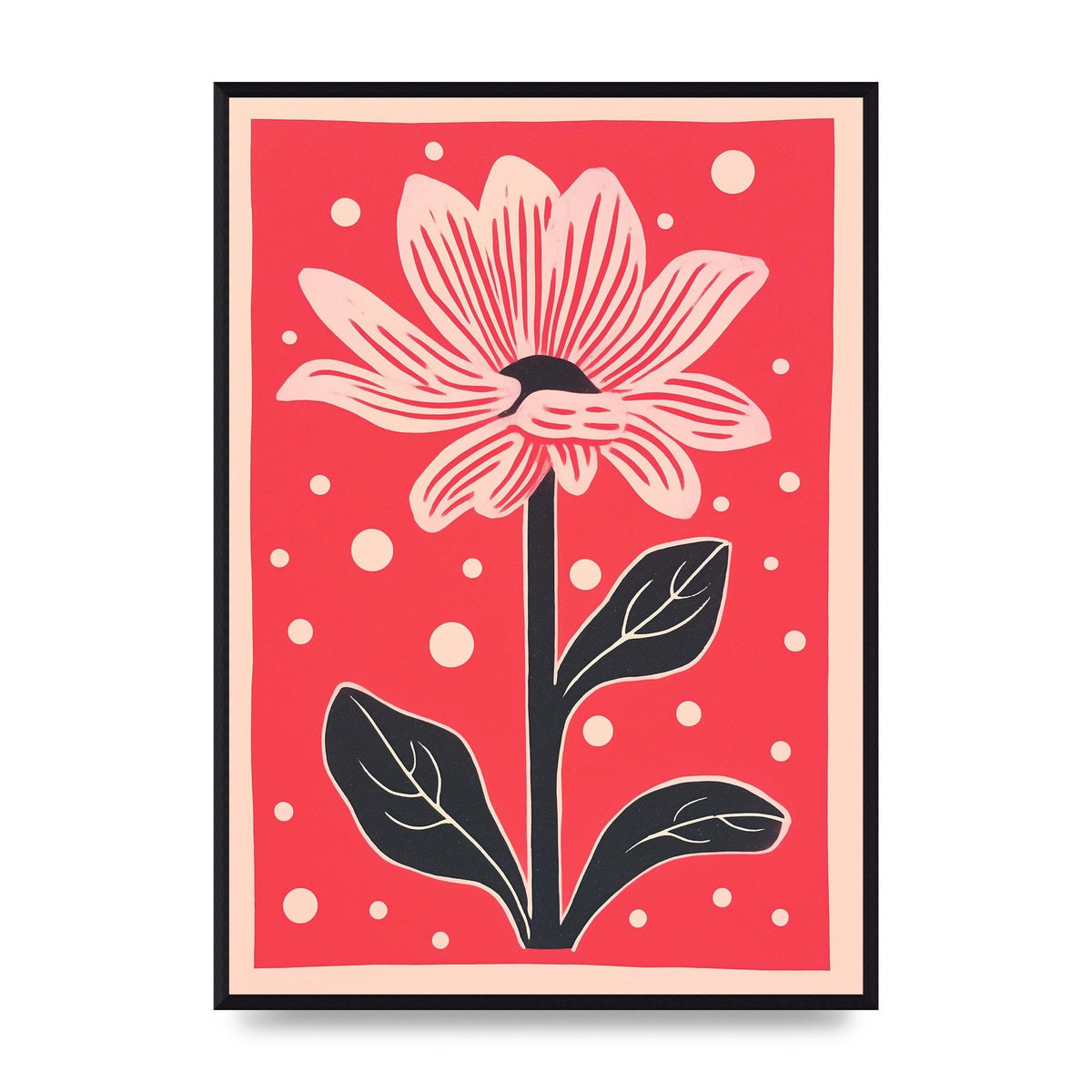 Vase with Vibrant Flowers and Shapes
