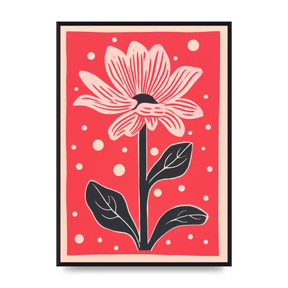 Vase with Vibrant Flowers and Shapes