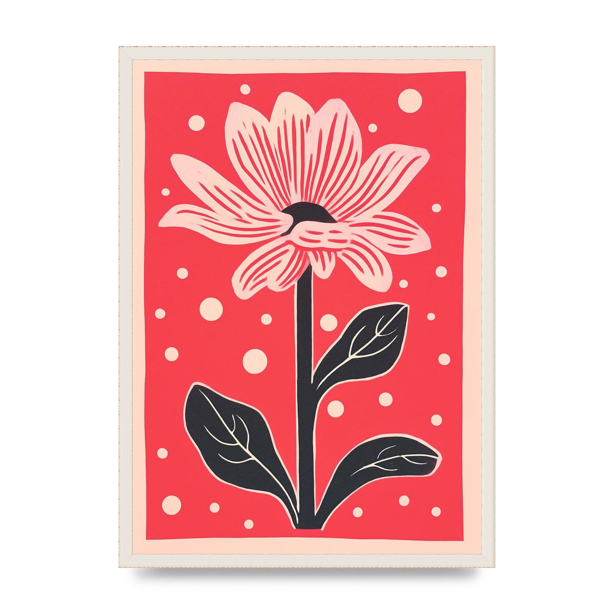 Vase with Vibrant Flowers and Shapes
