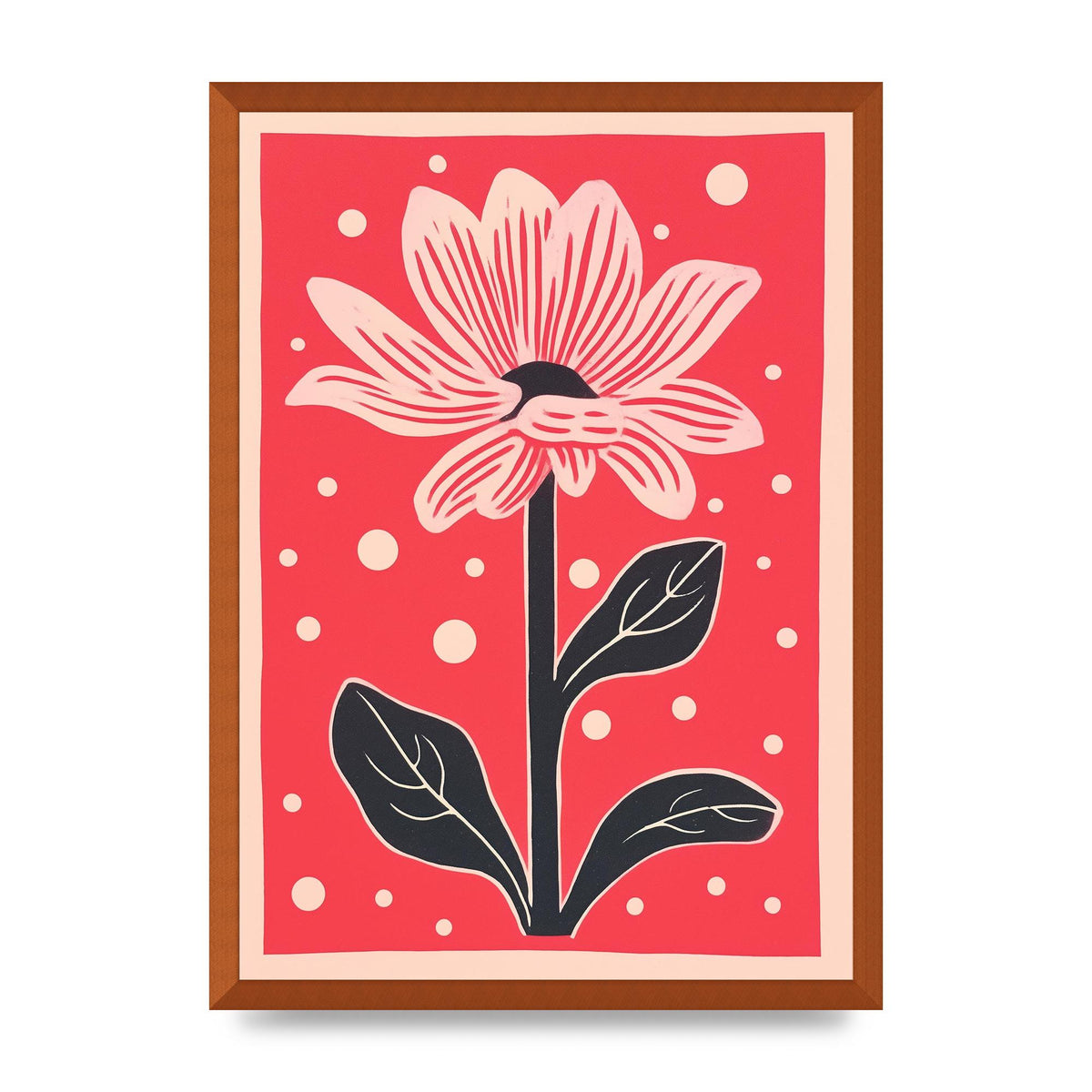 Vase with Vibrant Flowers and Shapes