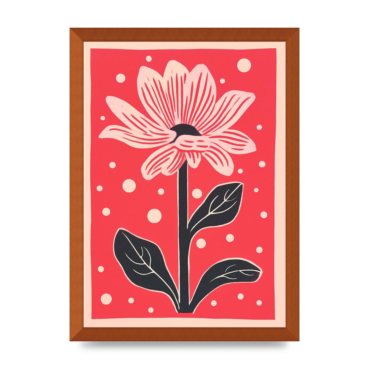 Vase with Vibrant Flowers and Shapes