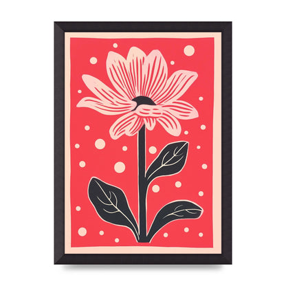 Vase with Vibrant Flowers and Shapes