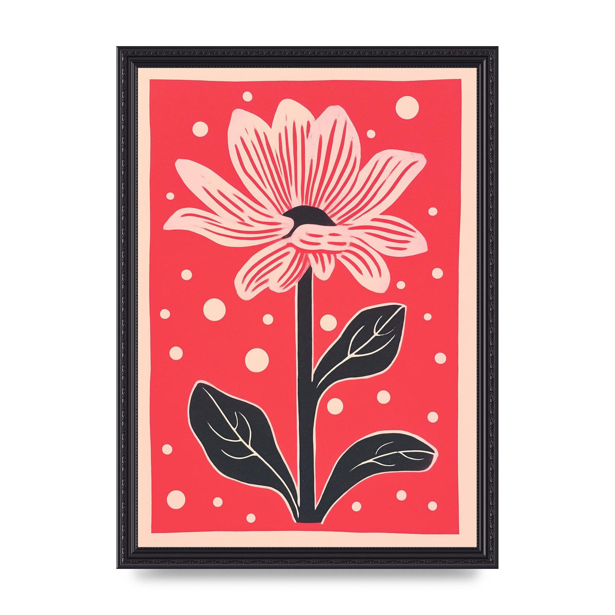 Vase with Vibrant Flowers and Shapes