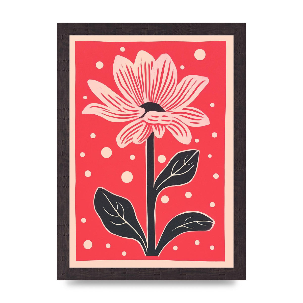 Vase with Vibrant Flowers and Shapes