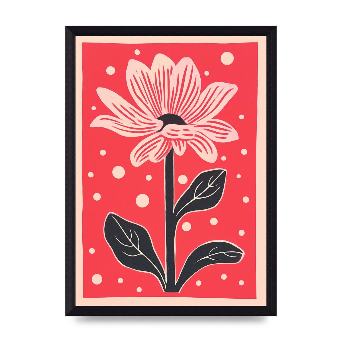 Vase with Vibrant Flowers and Shapes