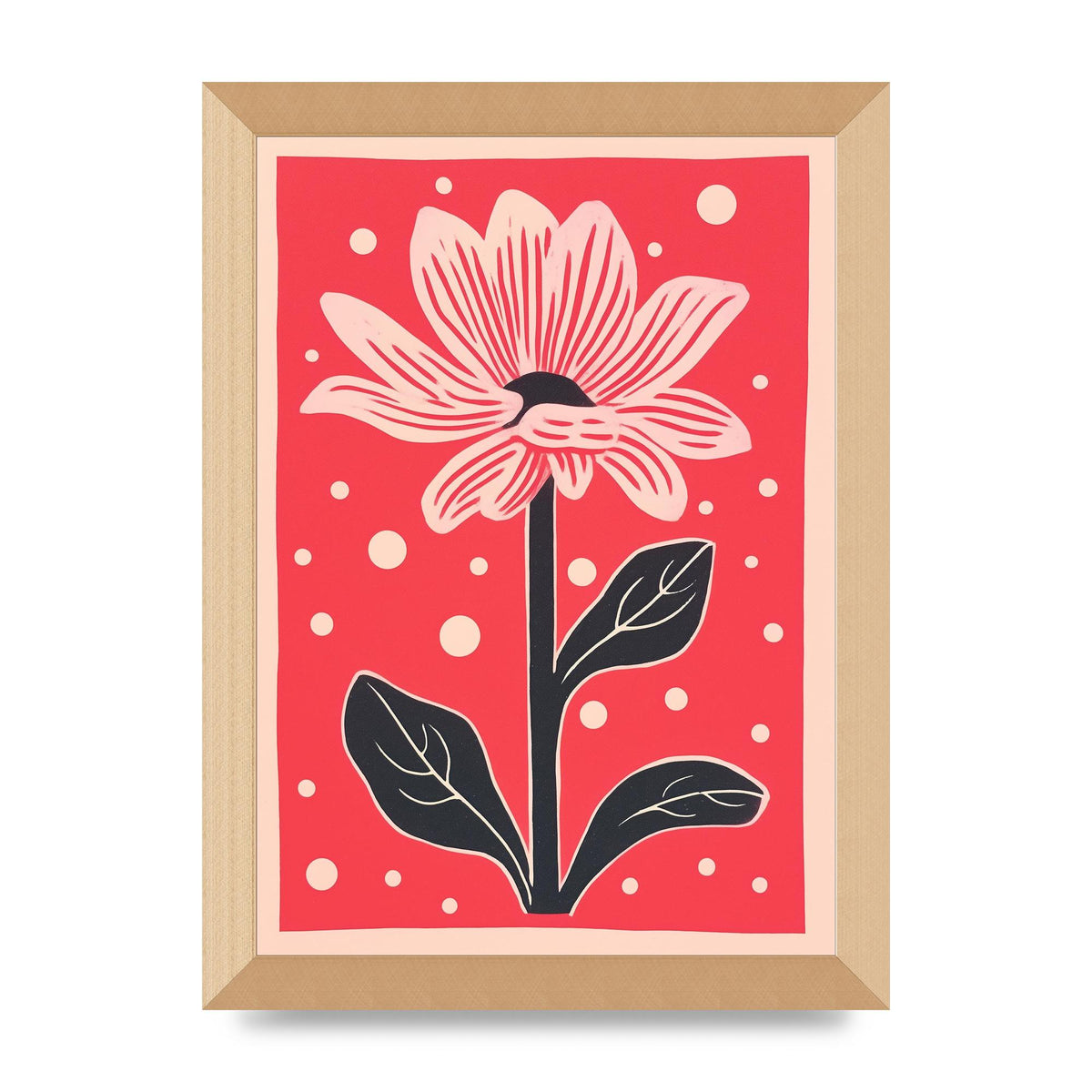 Vase with Vibrant Flowers and Shapes