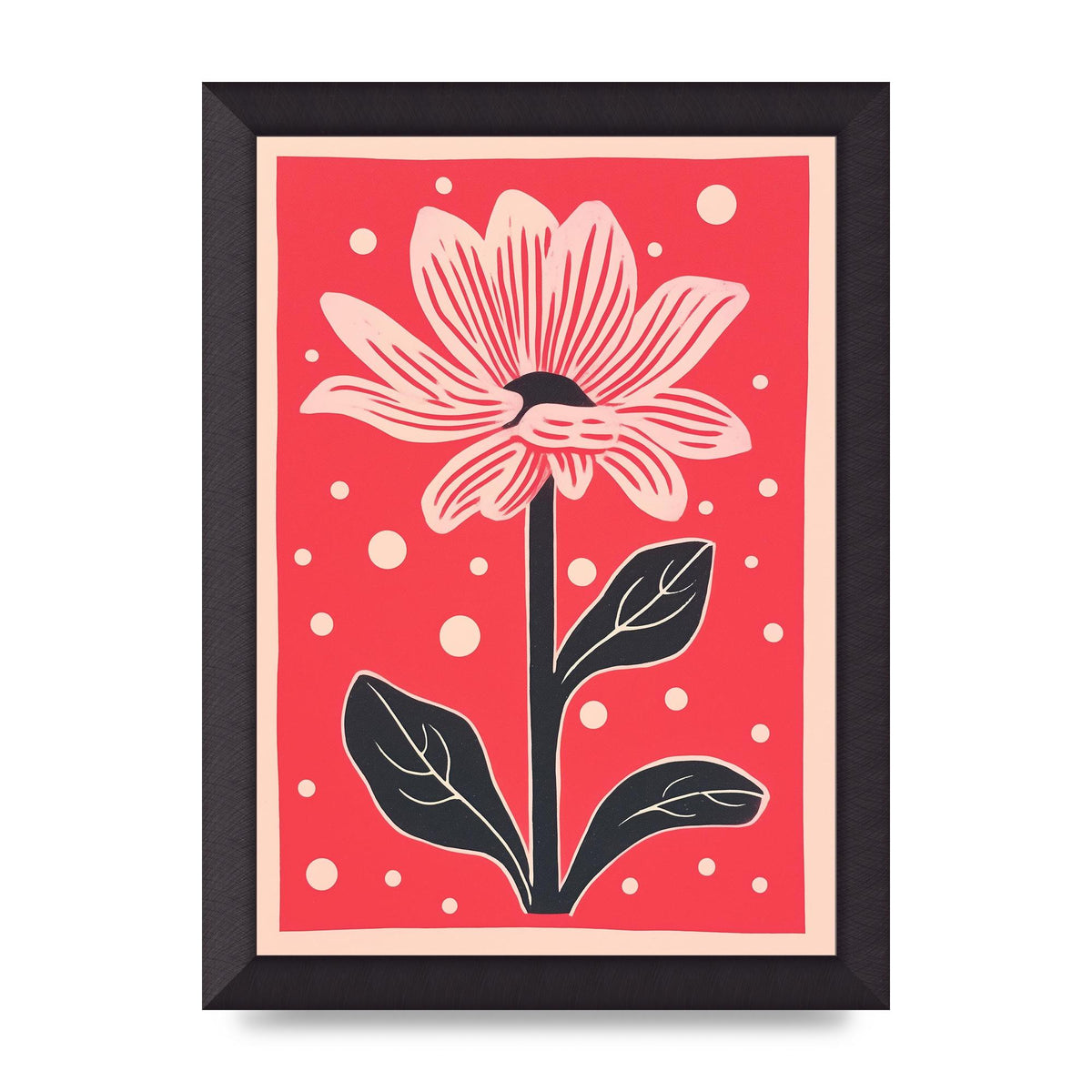 Vase with Vibrant Flowers and Shapes