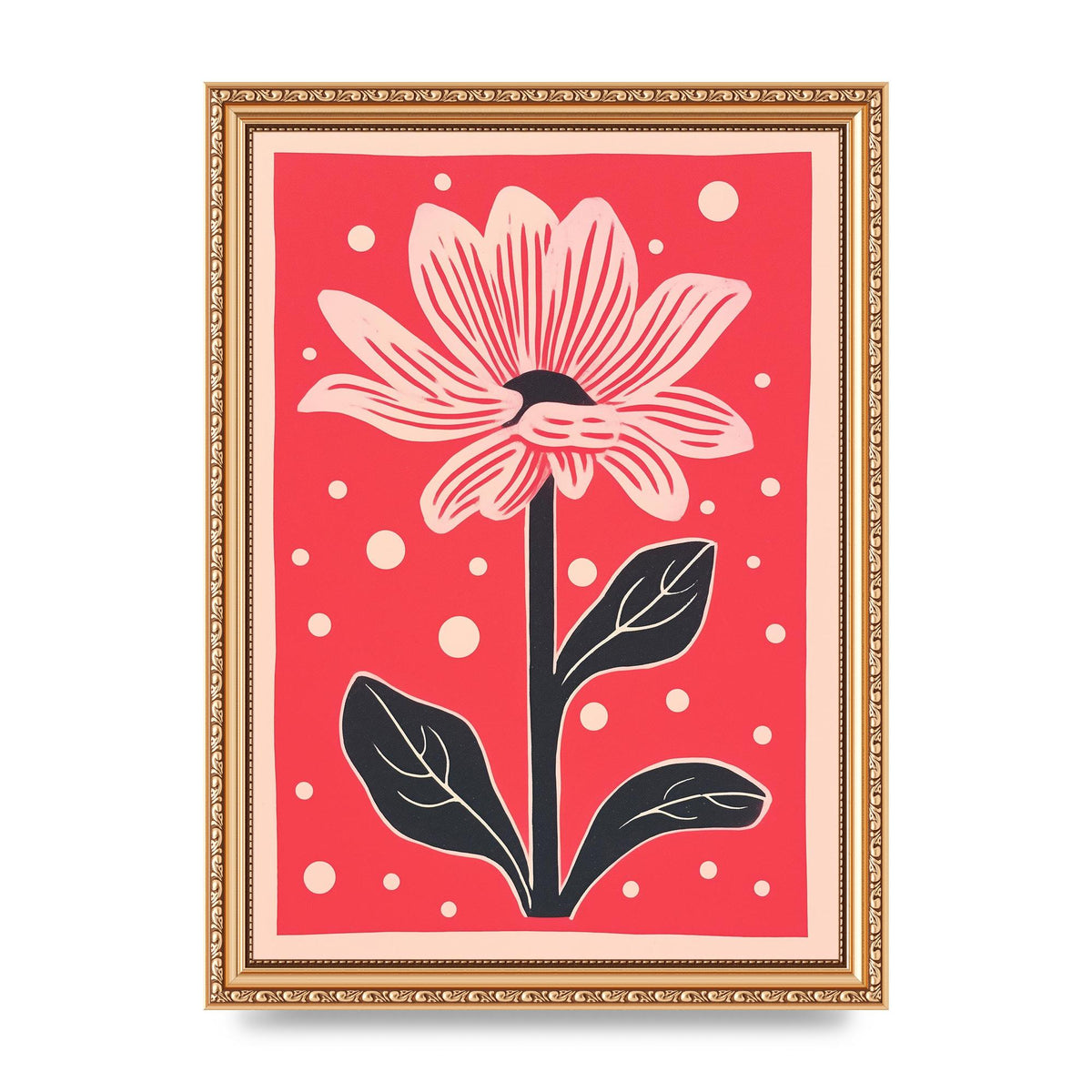 Vase with Vibrant Flowers and Shapes