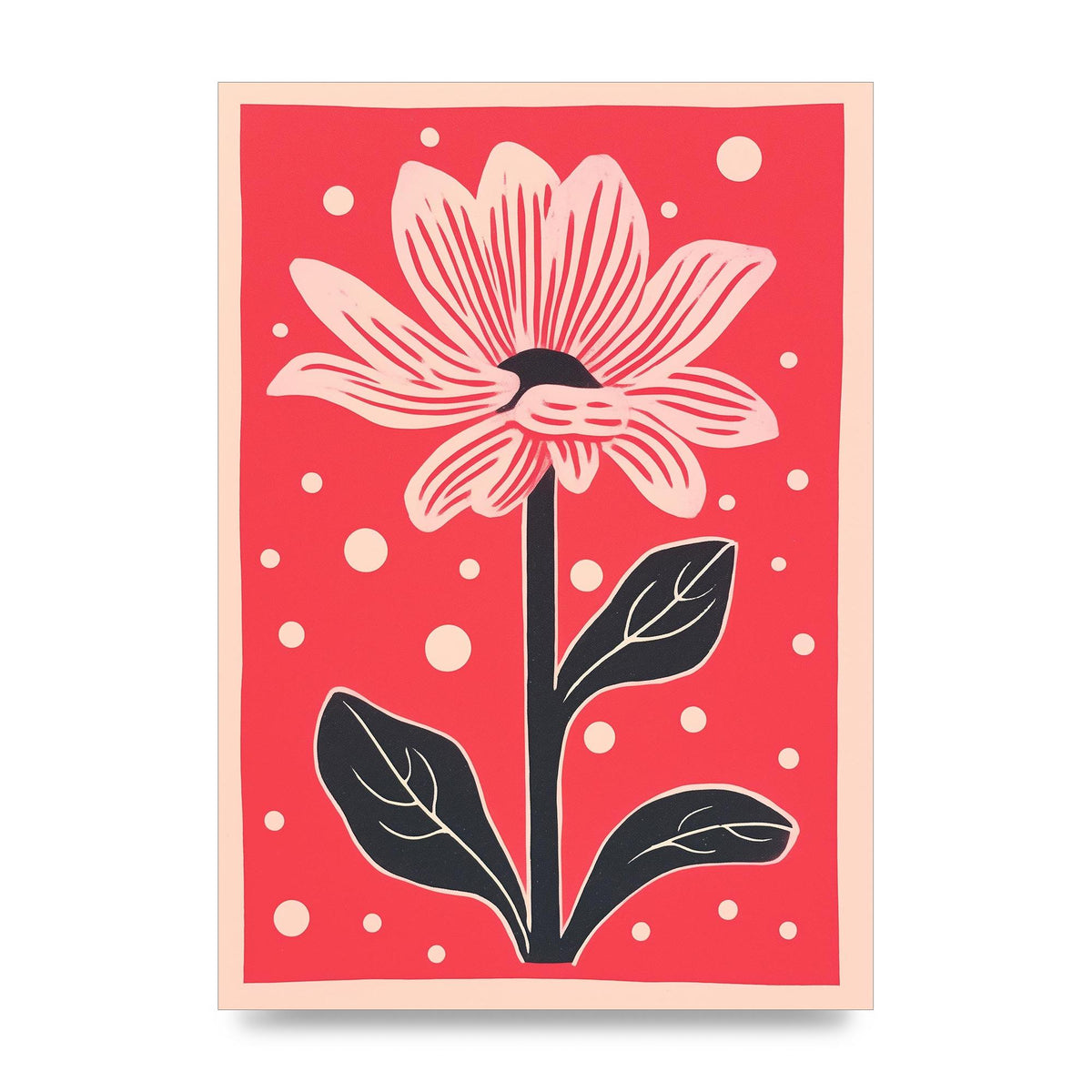 Vase with Vibrant Flowers and Shapes