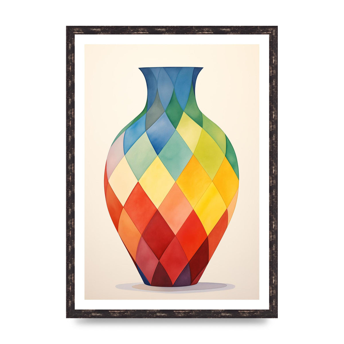 Colorful Vase with Striking Shapes