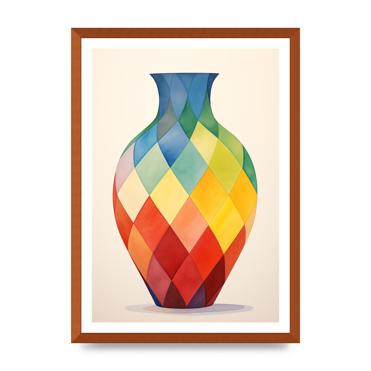 Colorful Vase with Striking Shapes