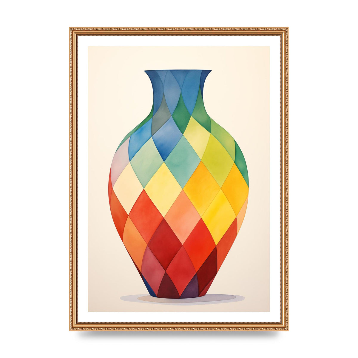 Colorful Vase with Striking Shapes