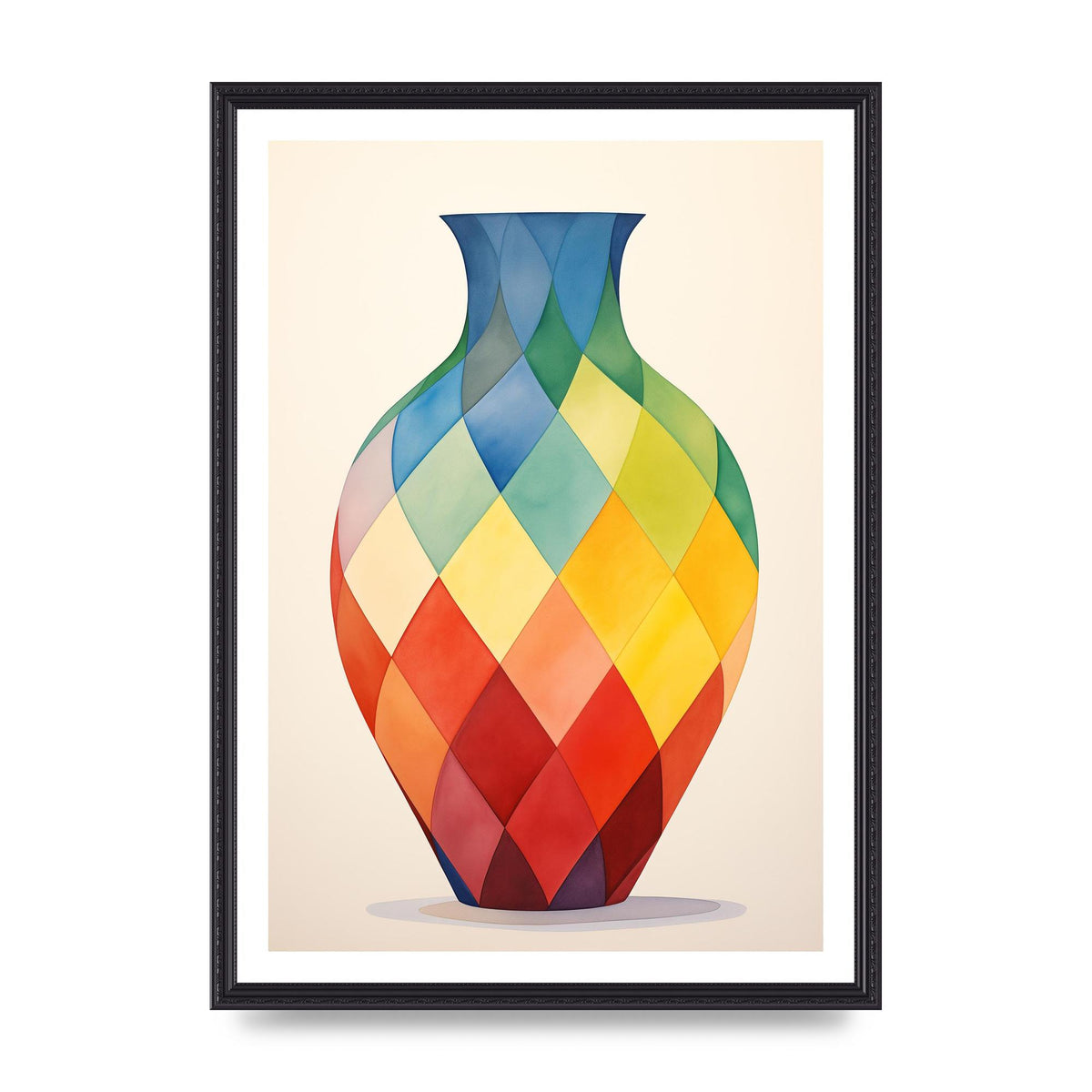 Colorful Vase with Striking Shapes
