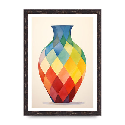 Colorful Vase with Striking Shapes