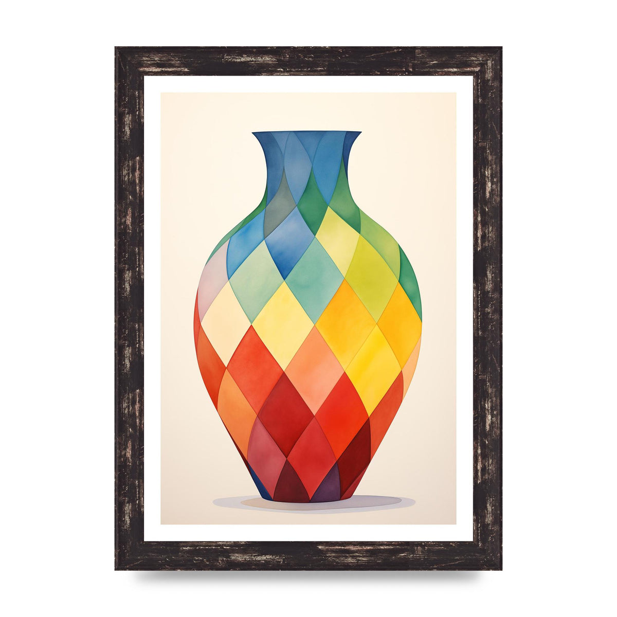 Colorful Vase with Striking Shapes