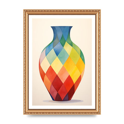 Colorful Vase with Striking Shapes