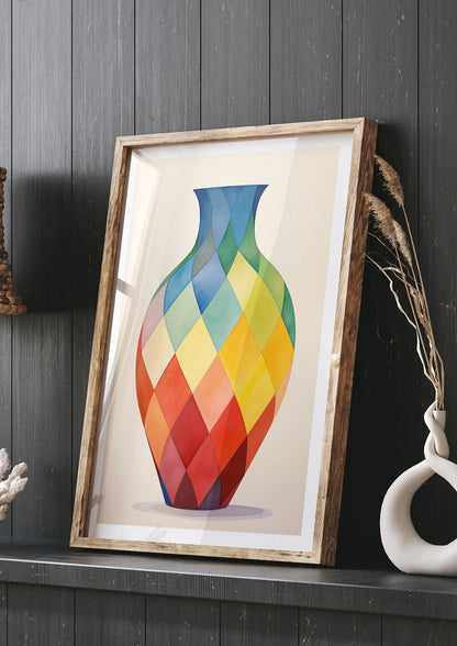 Colorful Vase with Striking Shapes
