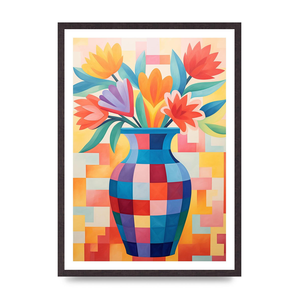 Vase with Lively Bouquet of 15