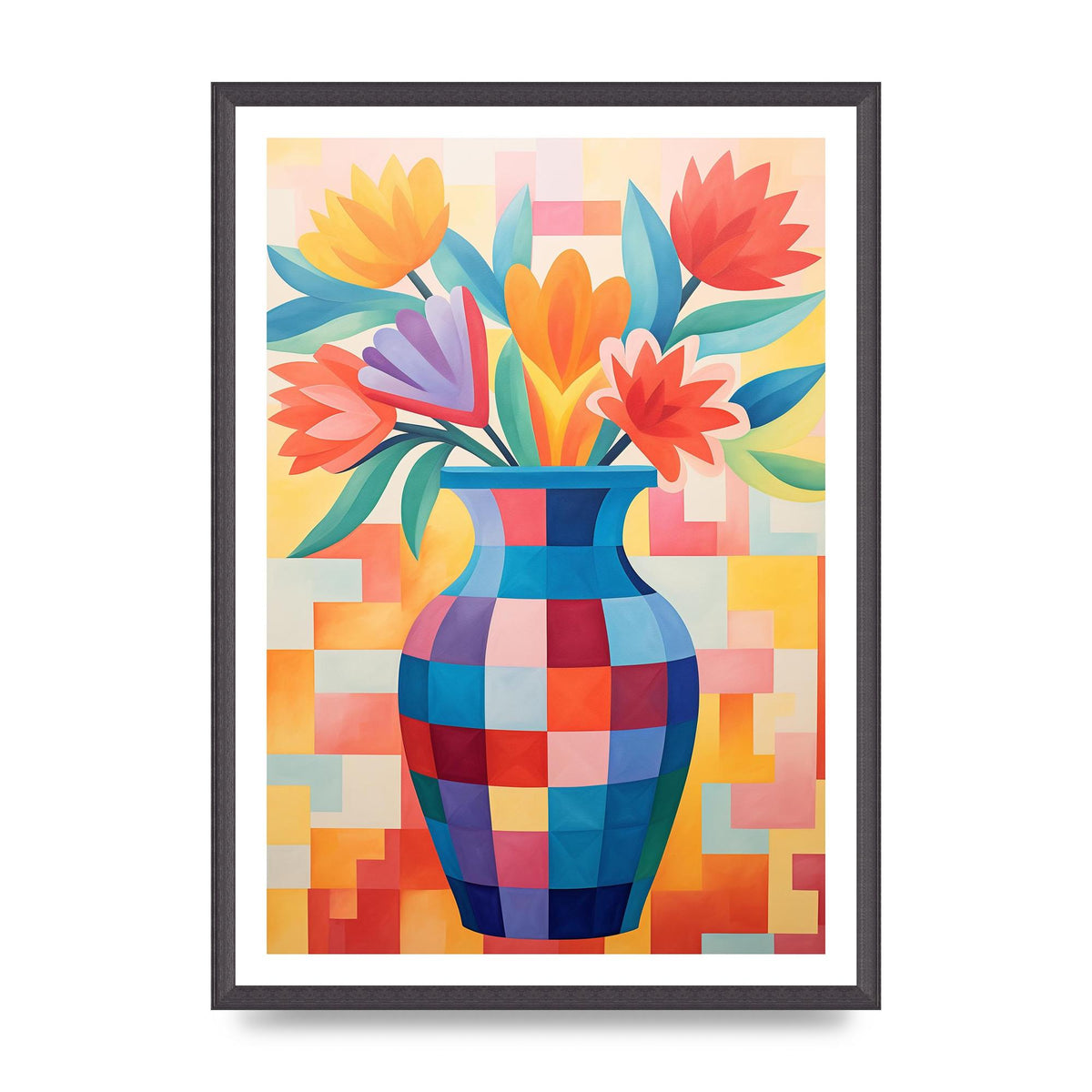 Vase with Lively Bouquet of 15