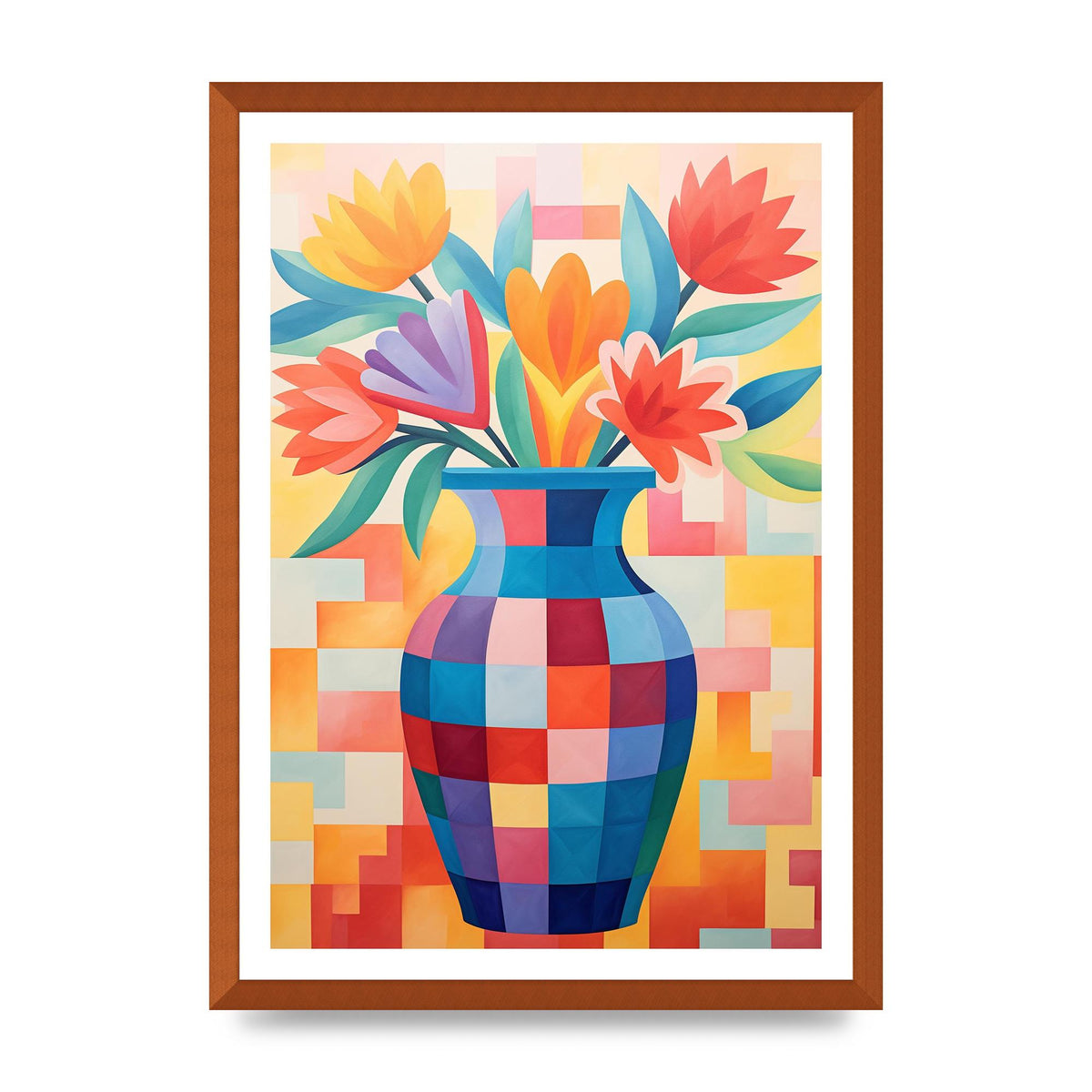Vase with Lively Bouquet of 15