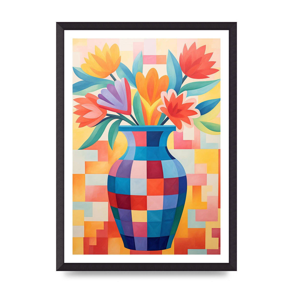Vase with Lively Bouquet of 15