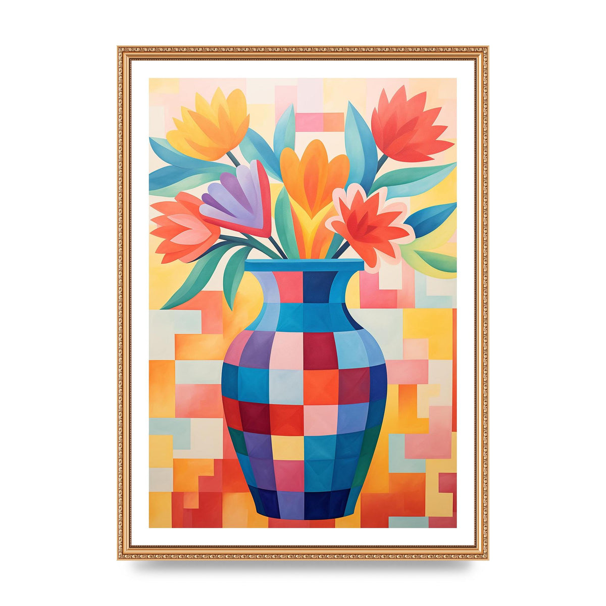 Vase with Lively Bouquet of 15