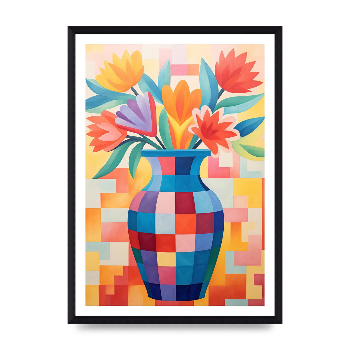 Vase with Lively Bouquet of 15